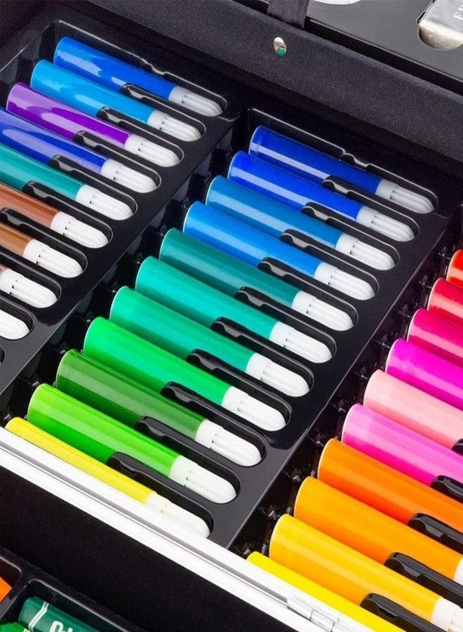 Brille Bee مجموعة بريل بي الفنية والحرفية المكونة من 145 قطعة - صندوق فني متكامل على شكل حقيبة سفر مع ألوان مائية وأدوات رسم وأدوات مكتبية، هدية للأطفال (نيو سبيس) - Image 5
